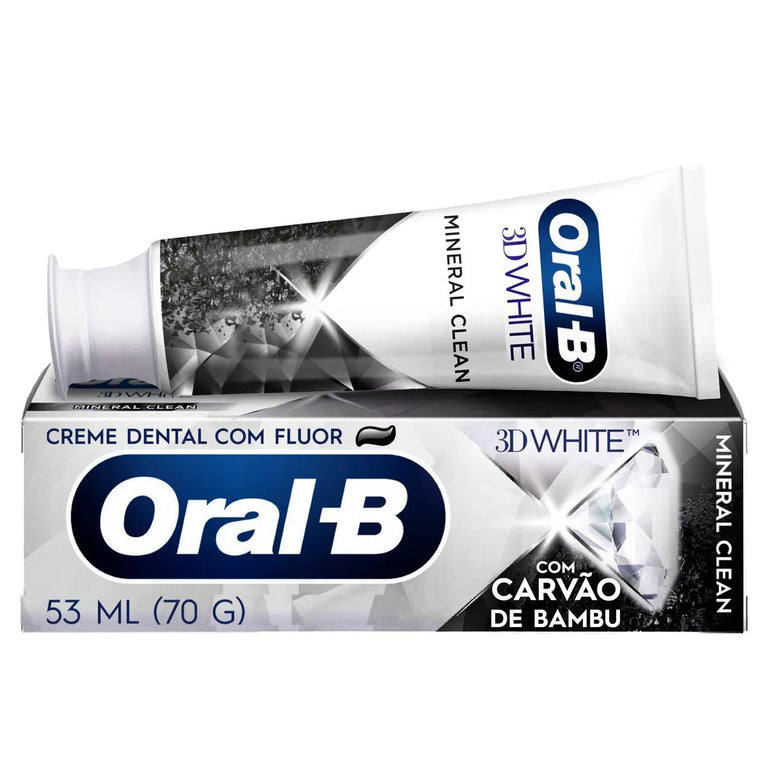 Creme Dental Oral-B 3D White Mineral Clean Carvão de Bambu 70g