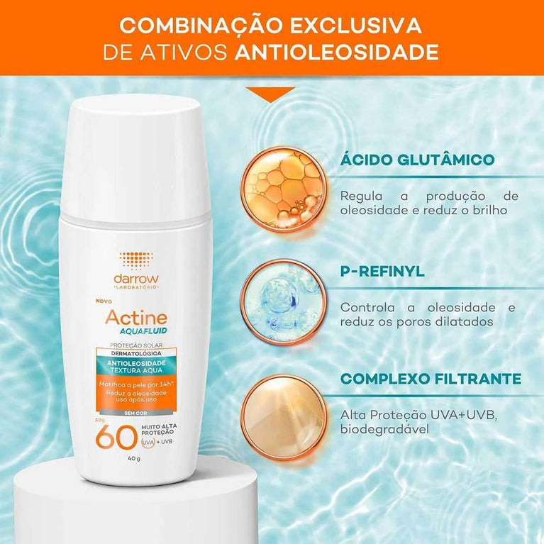 Actine Aquafluid F60 40G Sem Cor - Drogaria Poupa Centro