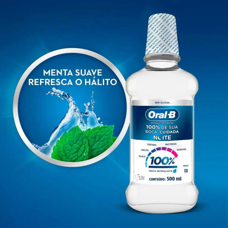Enxaguante Bucal Oral-B 100% De Sua Boca Cuidada Noite com 500ml