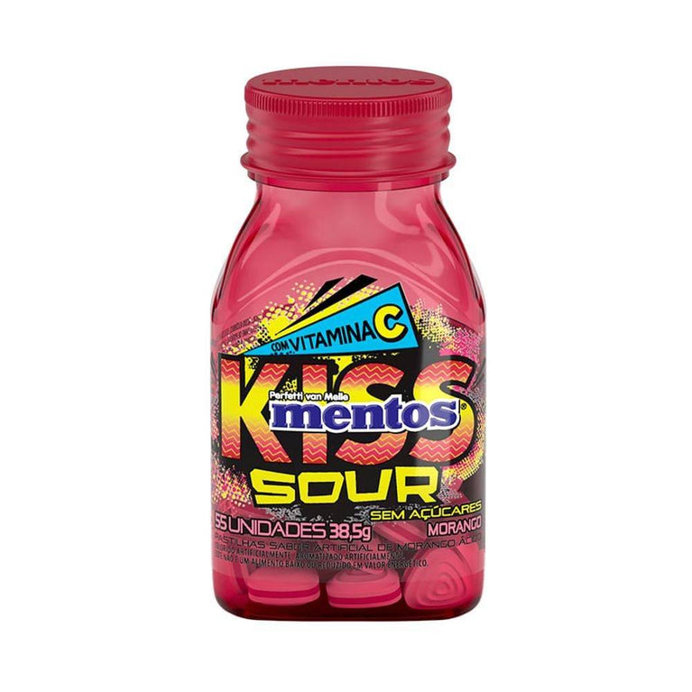 Pastilha Mentos Kiss Morango - 38,5g - Drogaria Poupa Centro