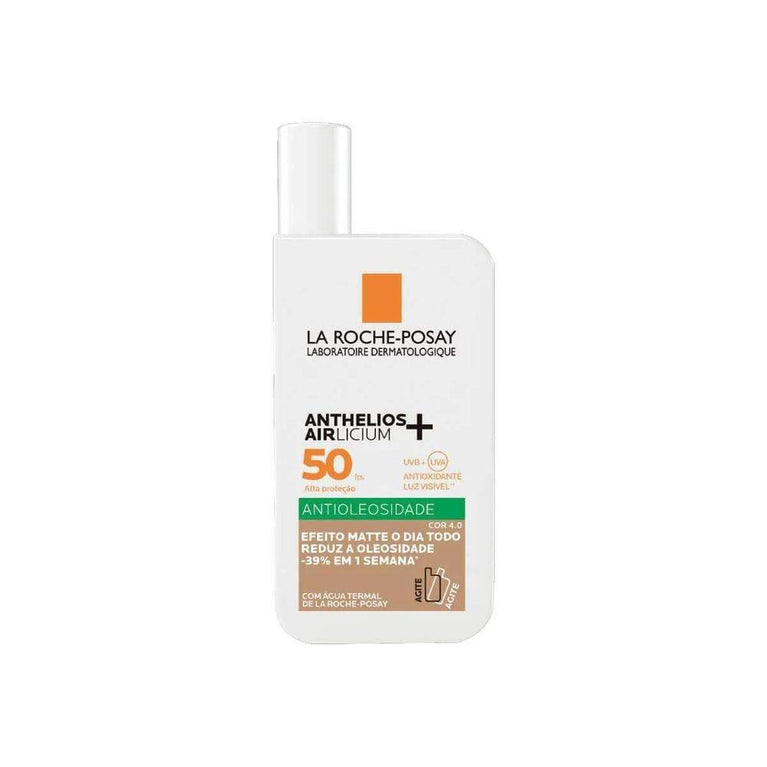 Protetor Solar Facial Anthelios Airlicium La Roche-Posay Cor 4.0 FPS 50 Com 40ml - Drogaria Poupa Centro