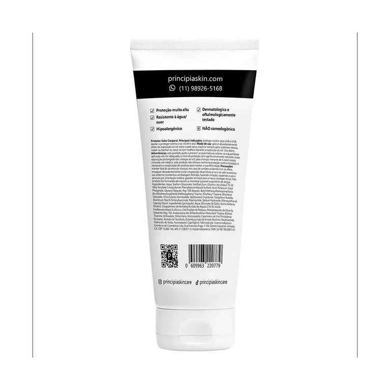Principia Protetor Solar Corporal 29% Mix de Filtros Uv + 2% Niacinamida Fps 60 Ps-03 com 200ml