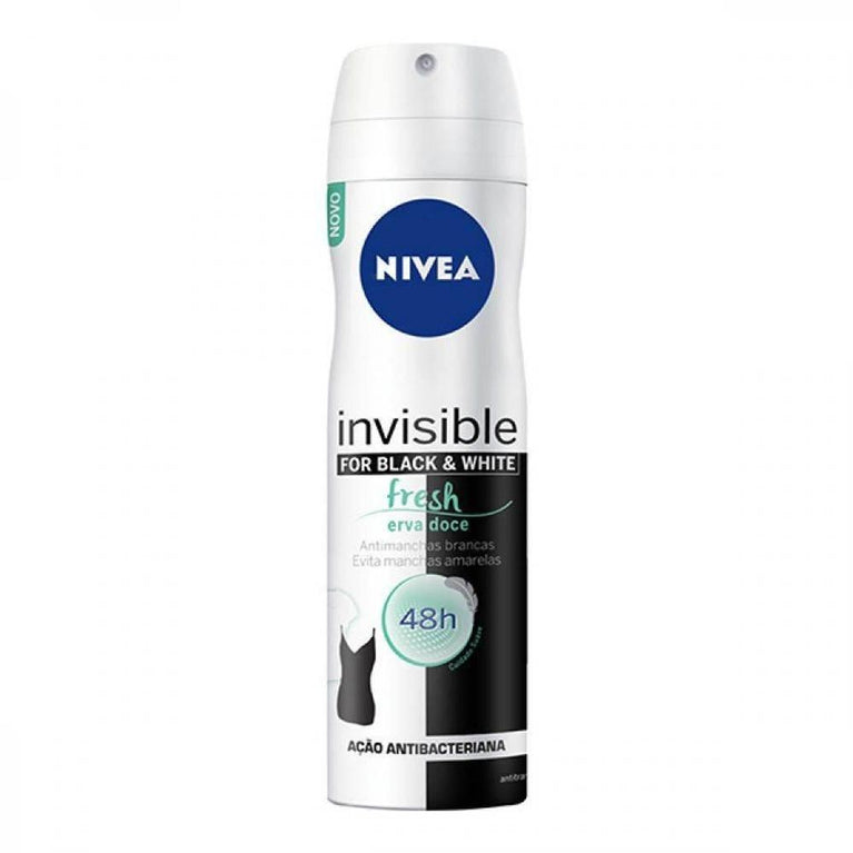Desodorante Aerosol Nivea Invisible Black White Fresh 150ml - Drogaria Poupa Centro