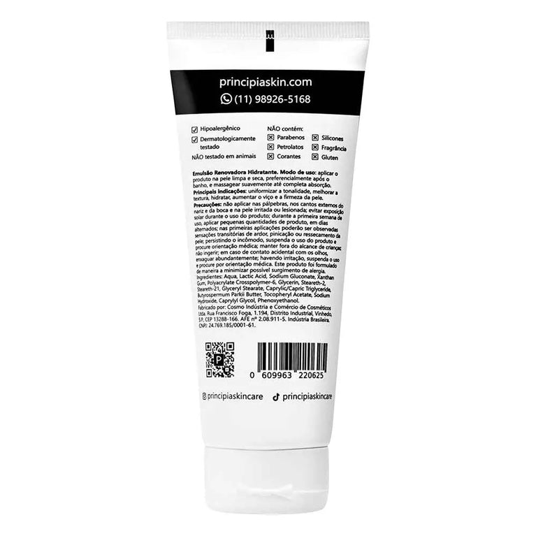 Emulsão Corporal 10% Ácido Lático + Mix de Ativos Hidratante - Principia 200Ml