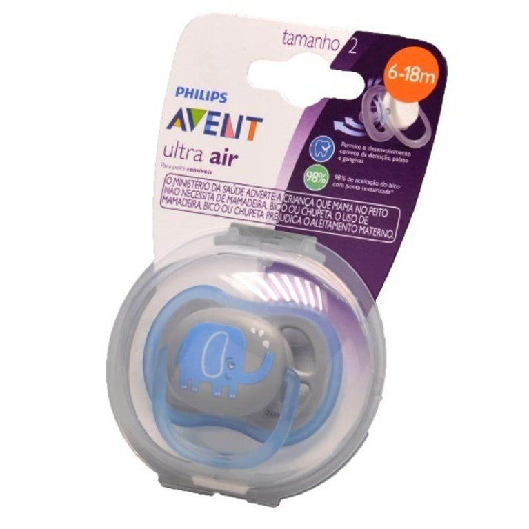 Chupeta Avent Ultra Air Azul 6 a 18 Meses Decorada - Drogaria Poupa Centro