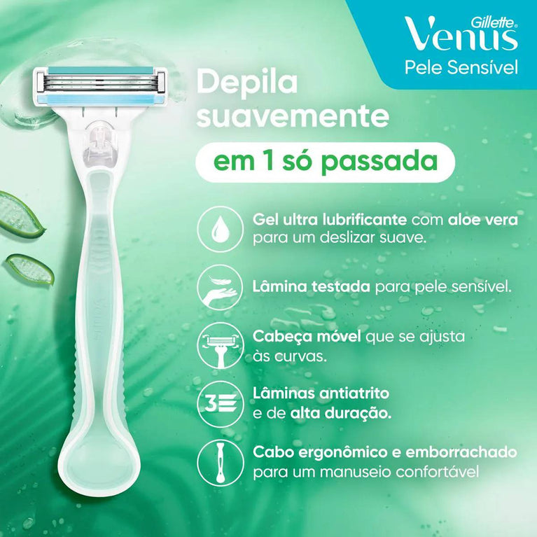 Aparelho de Depilar Gillette Venus Pele Sensível 1 Unidade
