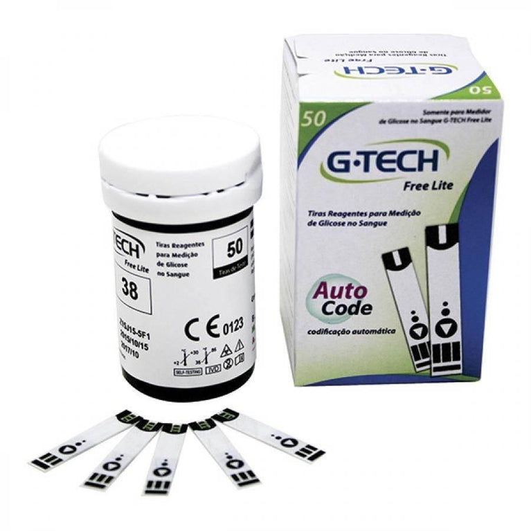 Tiras G-tech Lite Free 1 Com 50 Unidades - Drogaria Poupa Centro