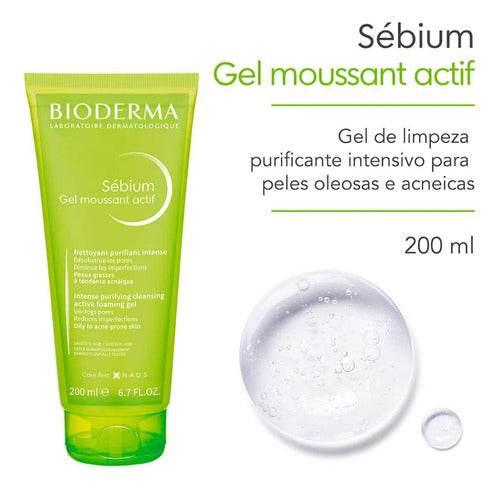 Bioderma Sébium Gel Moussant Actif - Gel De Limpeza 200 Ml - Drogaria Poupa Centro