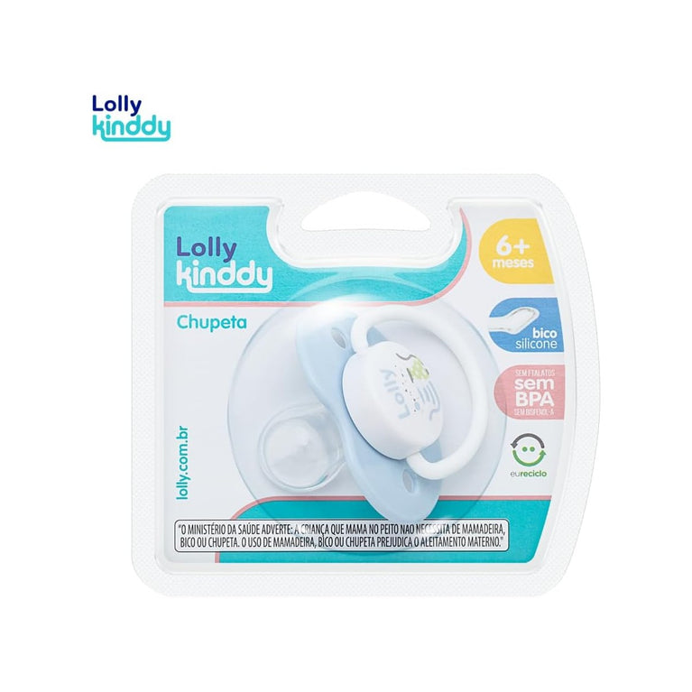 Chupeta Lolly Zoo Azul 6+ Meses Ortodôntica