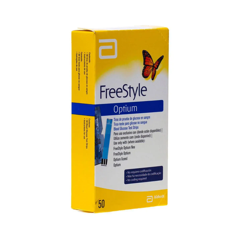 Tiras para Teste de Glicemia Freestyle Optium 50 Unidades