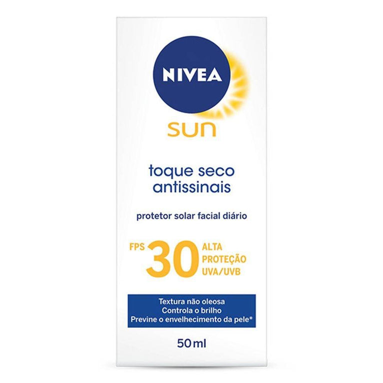 Protetor Solar Facial Nivea Toque Seco Antissinais FPS30 50ml - Drogaria Poupa Centro