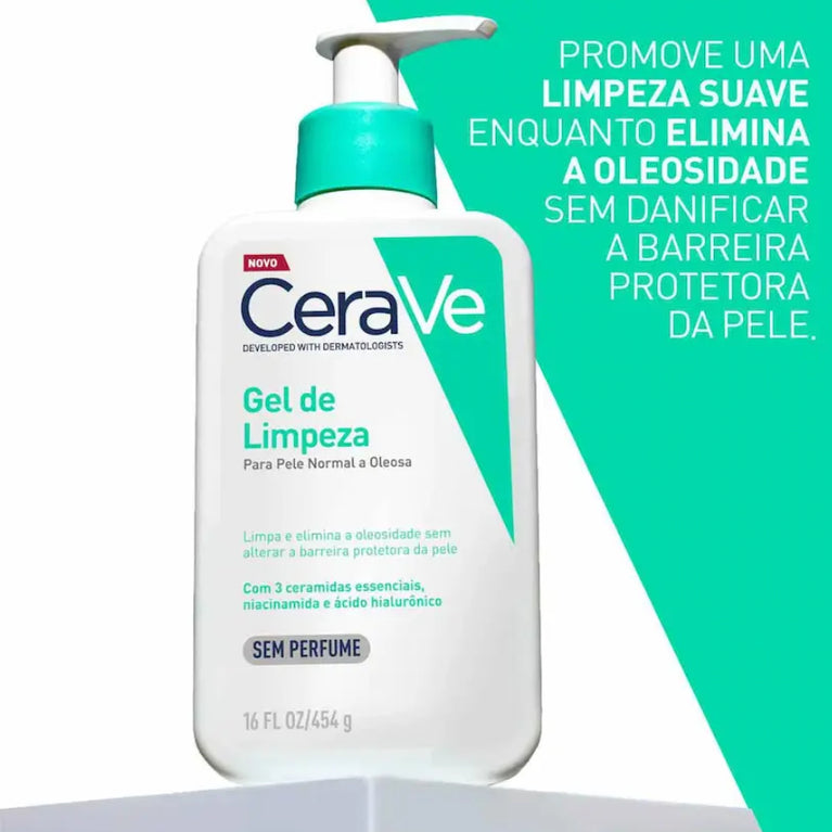 Gel de Limpeza Facial CeraVe Pele Normal a Oleosa Sem Perfume com 150g