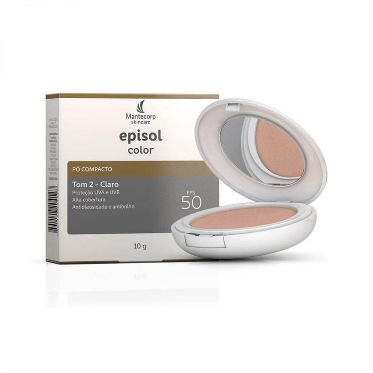 Pó Compacto Protetor Solar Episol Color Tom 2 Claro Fps50 10g - Drogaria Poupa Centro