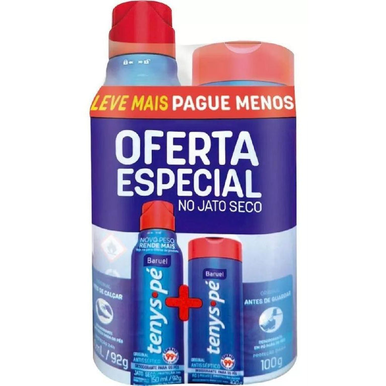 Kit 1Tenys Pé Powder Original 100g + 1 Jato Seco Original Espuma 92g - Baruel