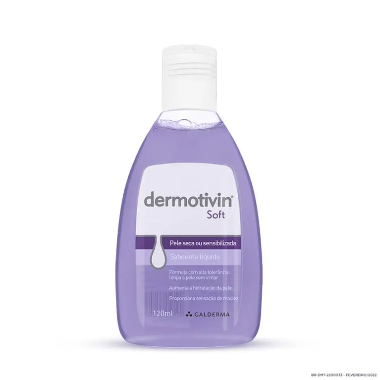 Sabonete Líquido Facial Dermotivin Soft Pele Seca ou Sensibilizada com 120ml