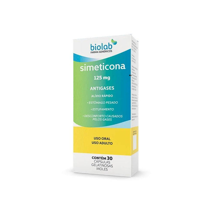 Simeticona Biolab 125Mg - 10 Cápsulas - Drogaria Poupa Centro
