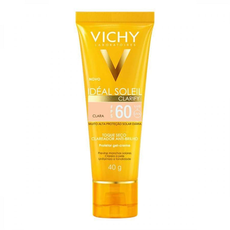 Protetor Solar Vichy Ideal Soleil Clarify Claro FPS 60 Com 40g - Drogaria Poupa Centro