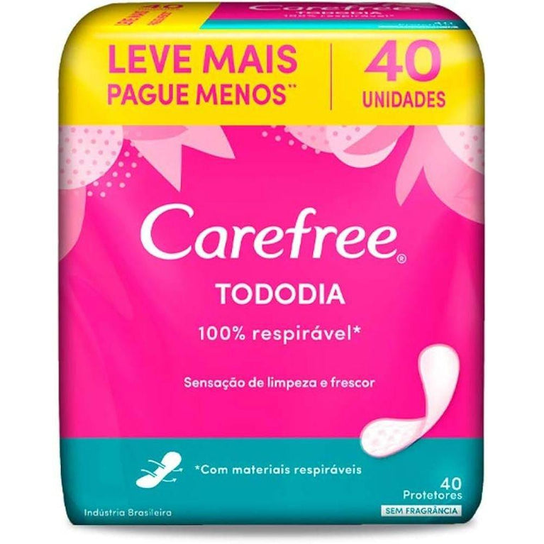 Protetor Diario Carefree Tododia Sem Perfume 40 Unidades - Drogaria Poupa Centro