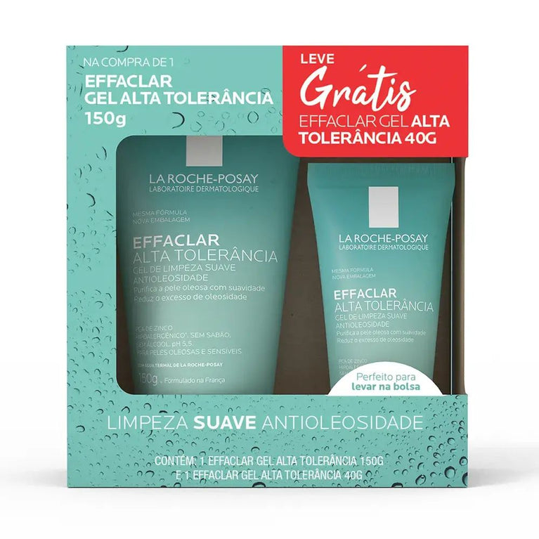 Kit Gel de Limpeza Facial La Roche-Posay Effaclar Alta Tolerância 150g + 40g