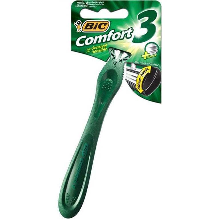 Aparelho Barba Bic Comfort 3 Pele Sencivel C/1 Verde - Drogaria Poupa Centro