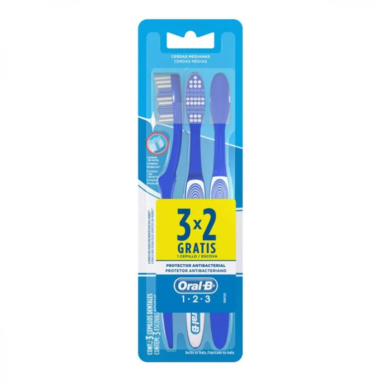 Escova Dental Oral-B 1,2 e 3 - 3 Unidades Sortidas - Drogaria Poupa Centro