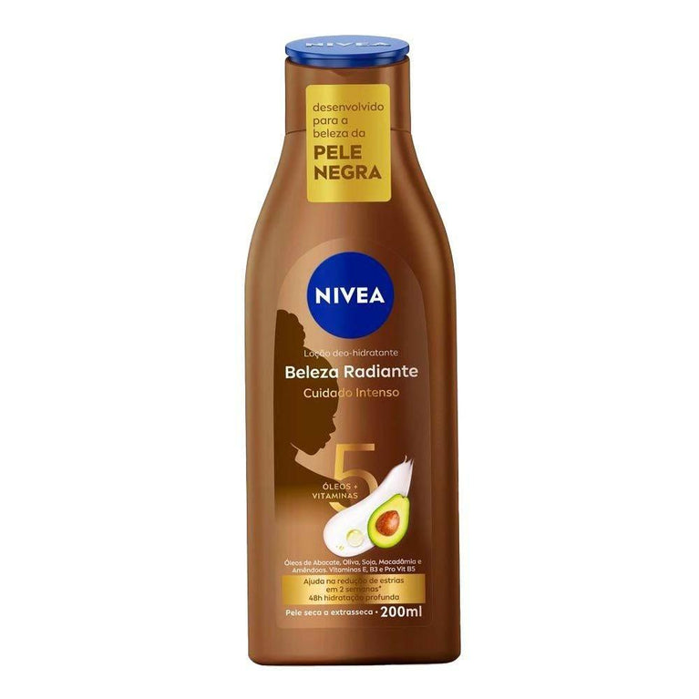 Locao Deo Hidratante Corporal Nivea Beleza Radiante Cuidado Intenso 200Ml - Drogaria Poupa Centro