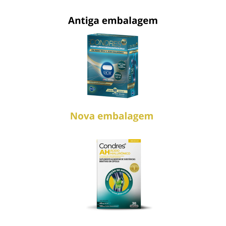 Condres AH 90 Cápsulas Colágeno Tipo II e Ácido Hialurônico