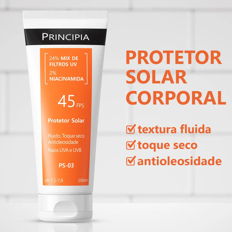 Protetor Solar Corporal Principia PS-03 FPS 45 com Niacinamida 200ml