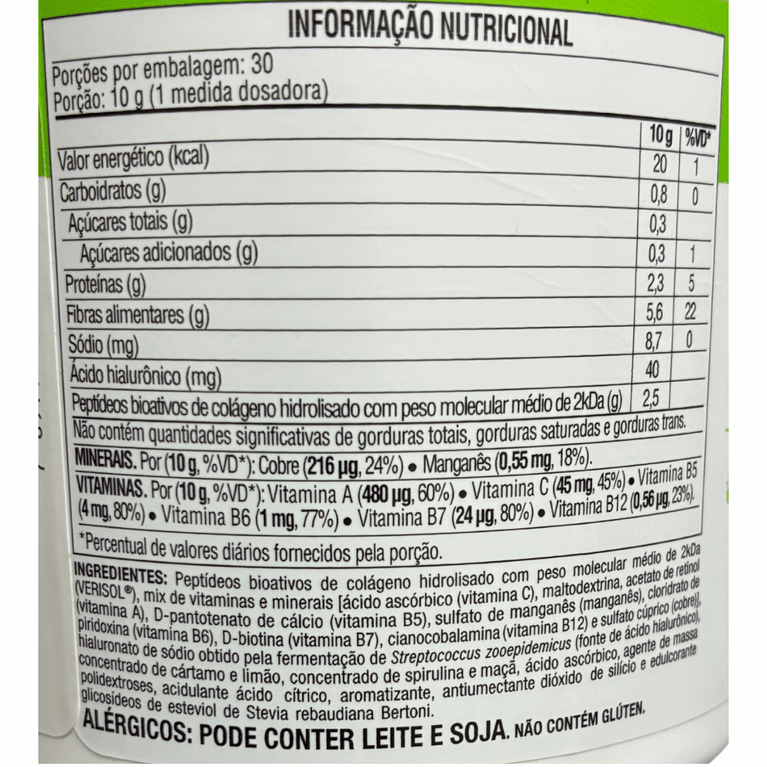 Kit 03 Lavitan Colágeno Hidrolisado Pó 300g Sabor Abacaxi + Maçã Verde + Hibisco