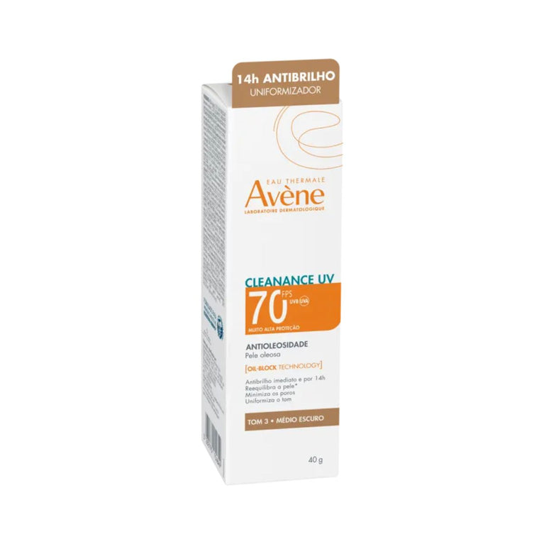 Protetor Solar Facial Avène Cleanance UV FPS 70 Médio Escuro 40g