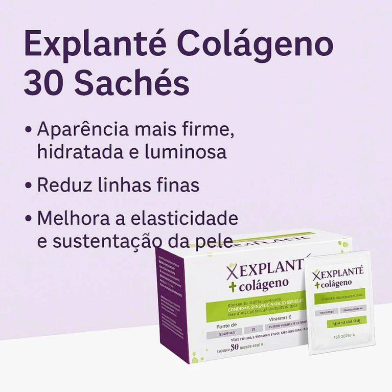 Explanté Colágeno 30 Sachês Sabor Frutas Vermelhas