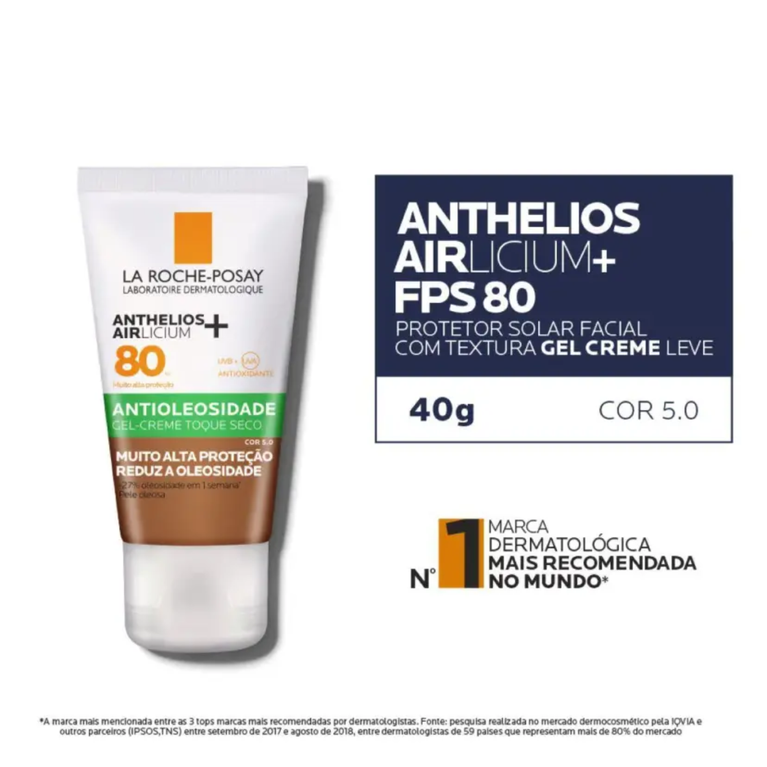 Protetor Solar Facial Anthelios Airlicium FPS 80 Cor 5.0 - 40g VALIDADE 30/08/26