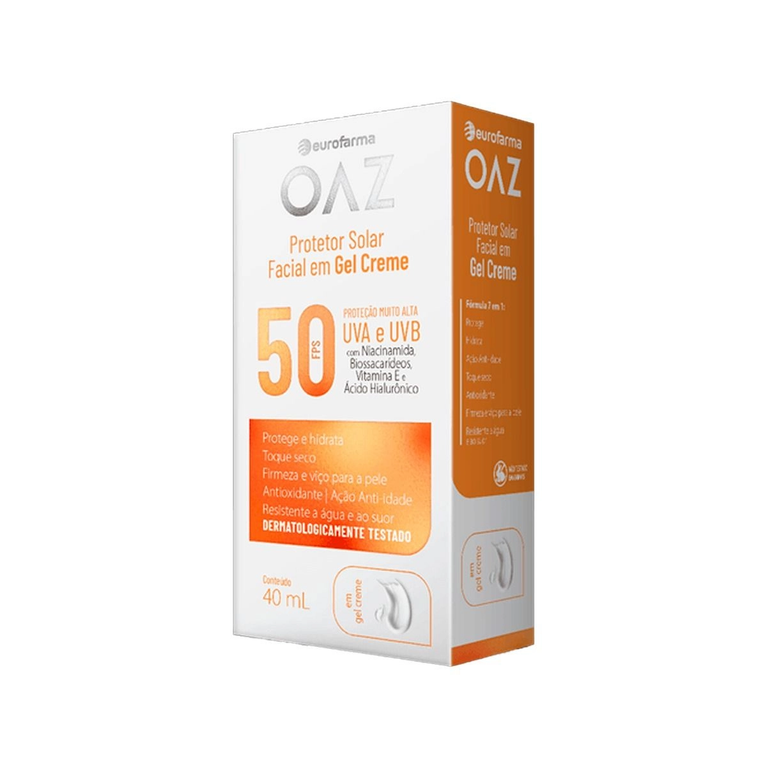 Protetor Solar Facial Oaz FPS 50 Gel Creme 40ml