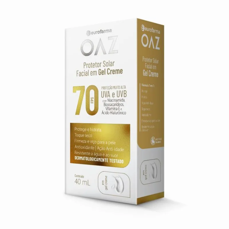 Protetor Solar Facial Oaz FPS 70 Gel Creme 40ml | Alta Proteção