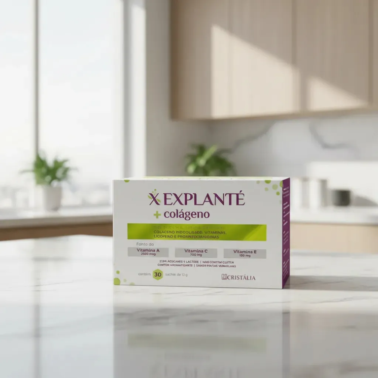 Explanté Colágeno 30 Sachês Sabor Frutas Vermelhas
