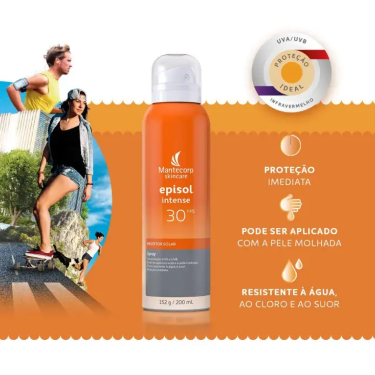 Protetor Solar Episol Intense Spray FPS 30 Mantecorp 200ml VALIDADE 09/26