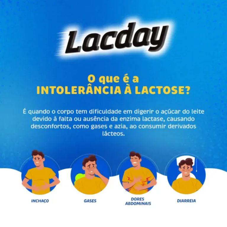 Lacday 10.000 U.FCC Enzima Lactase 60 Comprimidos Mastigáveis
