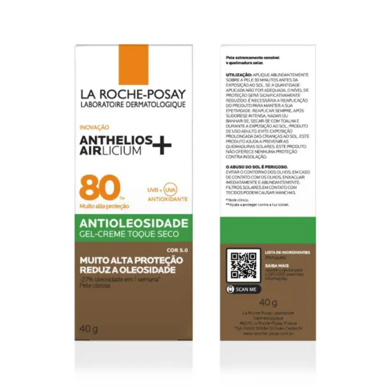 Protetor Solar Facial Anthelios Airlicium FPS 80 Cor 5.0 - 40g VALIDADE 30/08/26