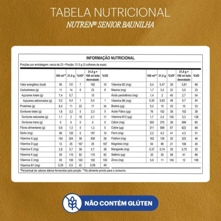 Nutren Senior Baunilha 740g Nestlé