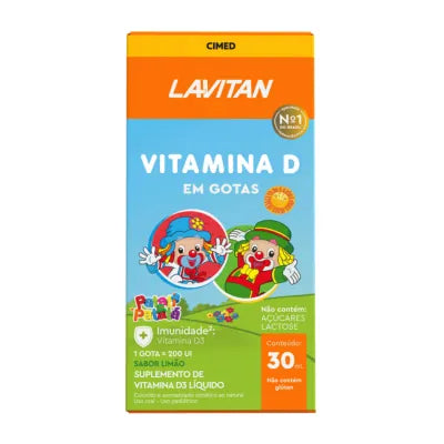 Lavitan Kids Vitamina D Em Gotas Sabor Limão Com 30ml