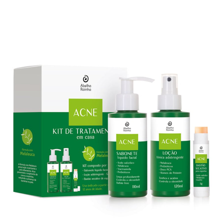 Kit Acnew Antiacne Sabonete Líquido + Tônico + Gel Secativo - Abelha Rainha