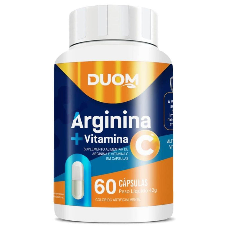 Arginina com Vitamina C 60 Cápsulas Duom - Drogaria Poupa Centro