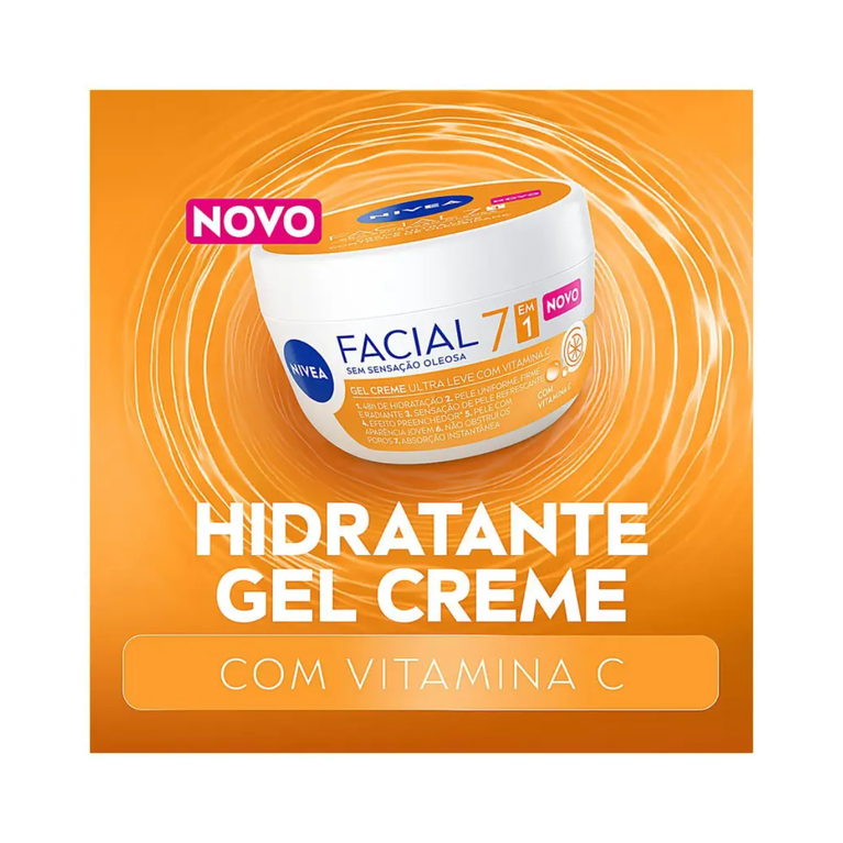 Gel Creme Facial Nivea Ultra Leve 7 em 1 Vitamina C 100g