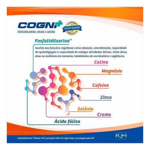 Cogni+ 60cp - Fqm Foco Concentração Memória Aprendizagem - Drogaria Poupa Centro