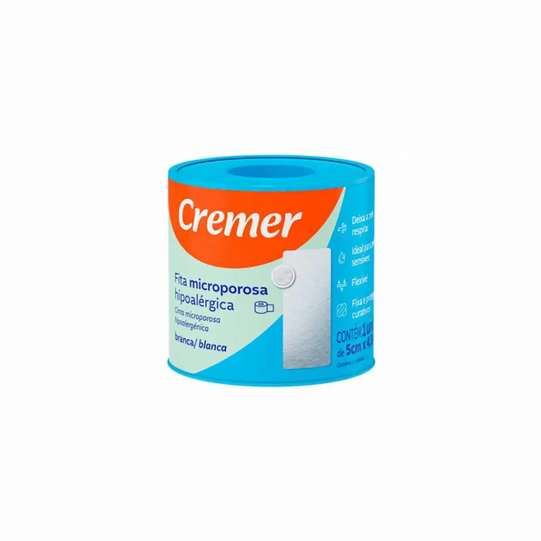 Cremer Fita Microporosa 5cm x 4,5m: Fixação Delicada e Segur