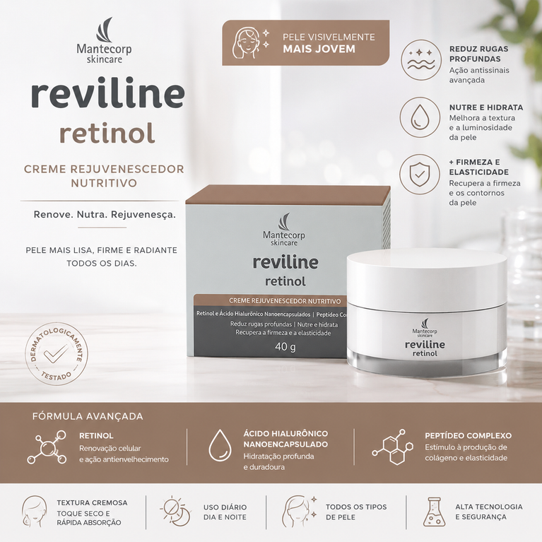 Creme Rejuvenescedor Mantecorp Skincare Nutritivo Reviline Retinol Creme 40g