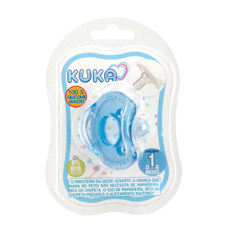 Chupeta Kuka Soft Comfort Redondo Tamanho 1 Azul - 1 unidade