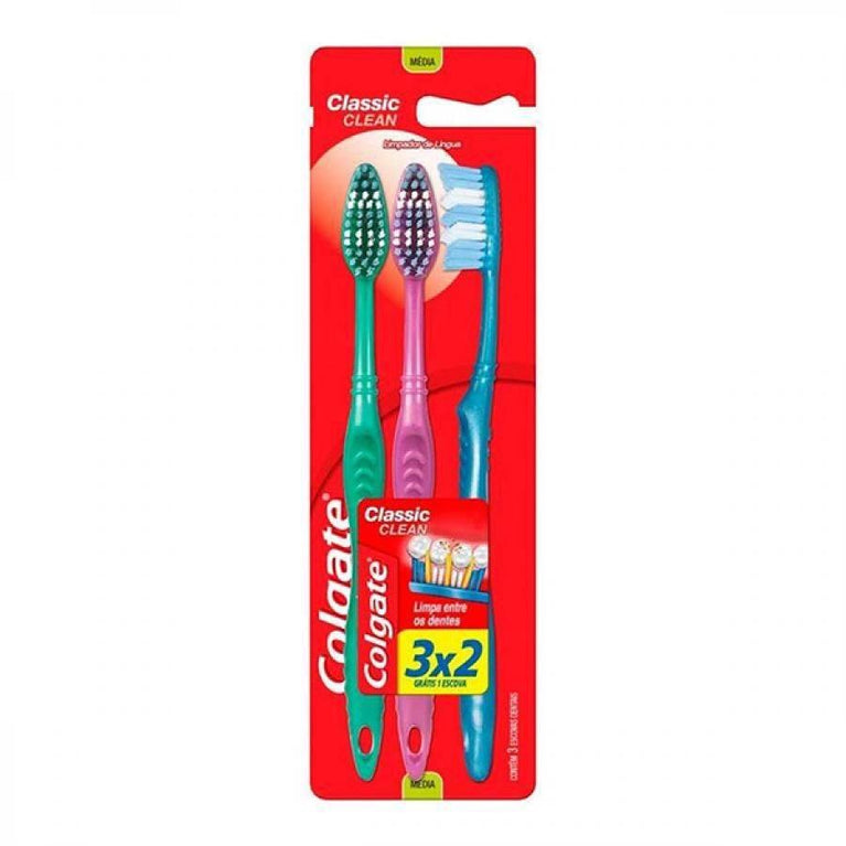 Escova Dental Colgate Classic Clean Macia Leve 3 Pague 2 - Drogaria Poupa Centro