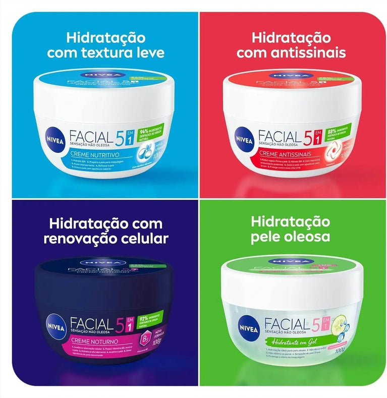 Creme Hidratante Facial Noturno Nivea 100g - Drogaria Poupa Centro