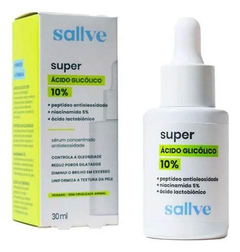 Sallve Super Sérum Ácido Glicólico 10% 30ml - Drogaria Poupa Centro